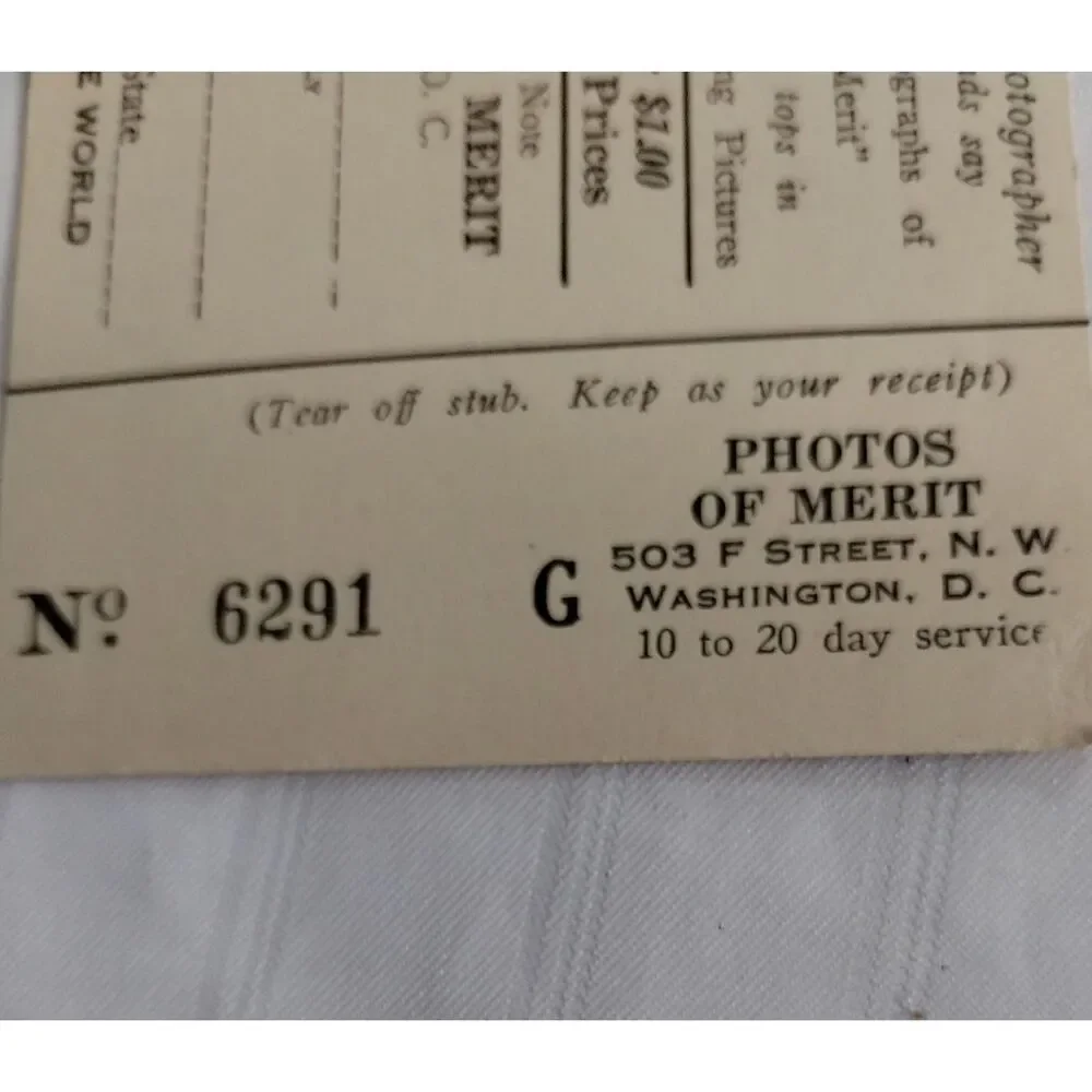 Vintage Walking Pictures Photography Receipt Photos of Merit Washington DC 6291